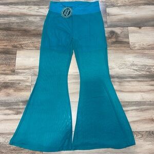 NWT Sterling Kreek Meshed Up Bells Mesh Pants Turquoise Xl Stretch Lightweight
